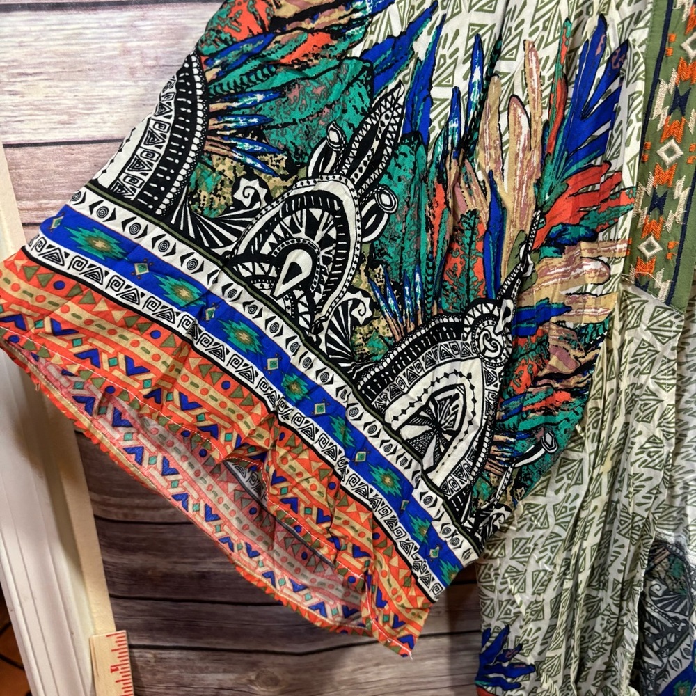 Flying Tomato Kimono Olive Orange Aztec S/M - Picture 2 of 6